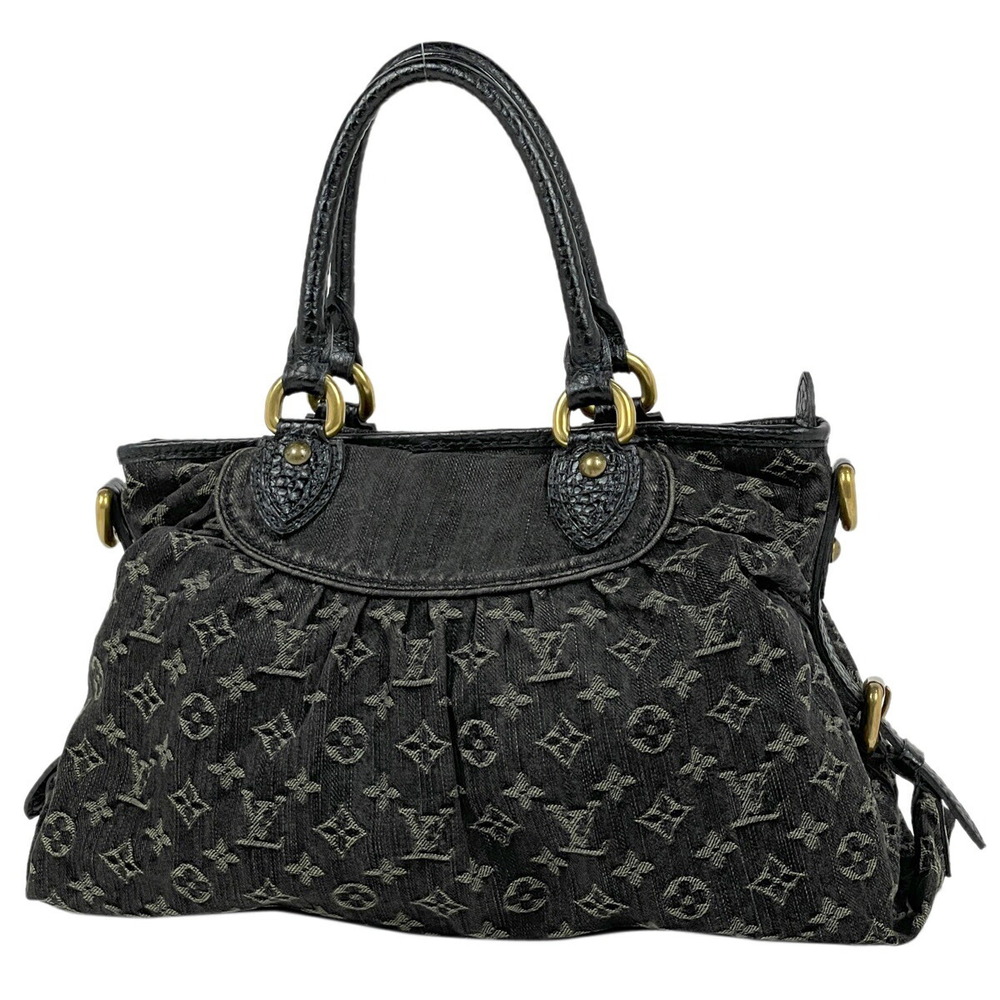 Louis Vuitton Neo Cabby Shoulder Bag Handbag Monogram Denim Noir Black